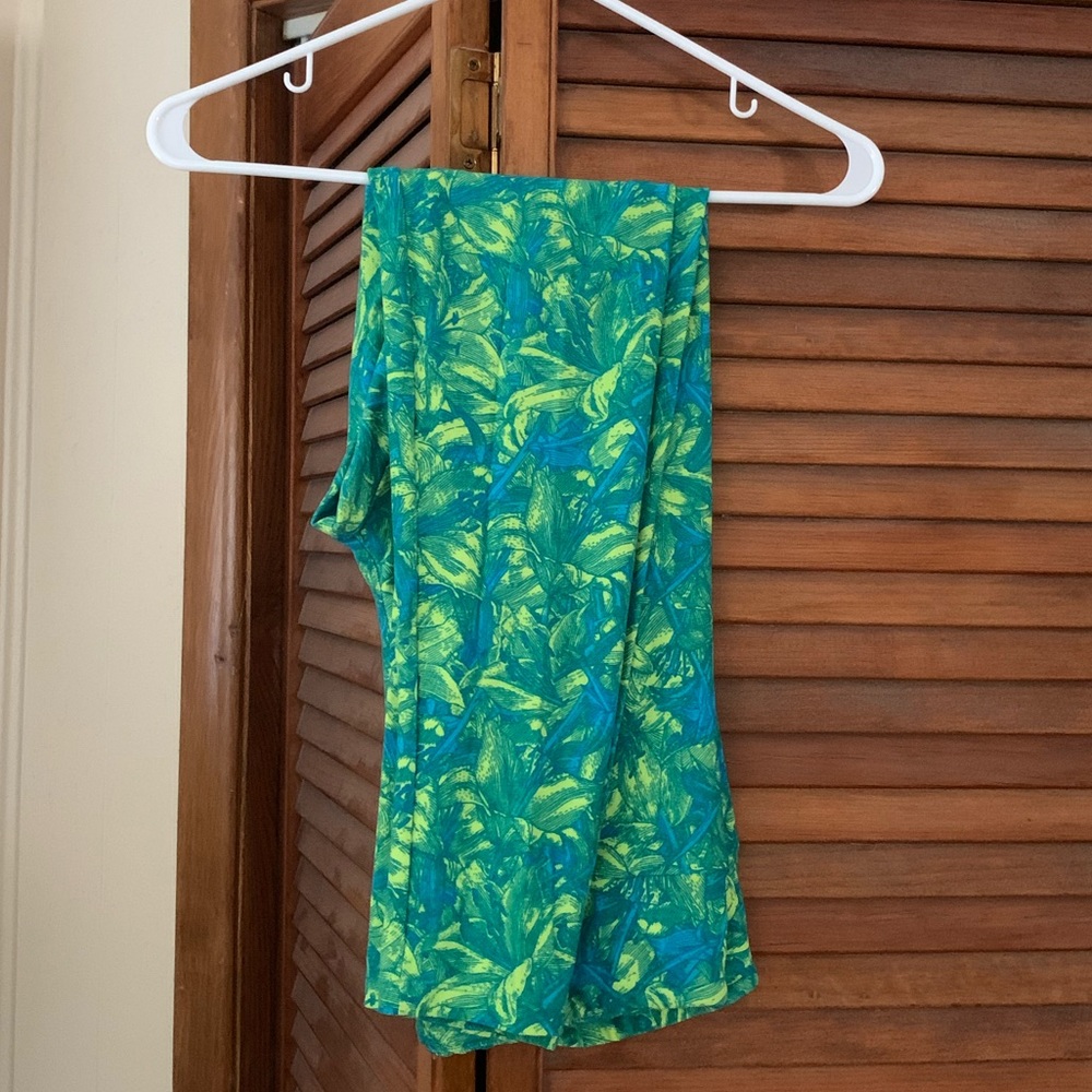 Neon Tropical Hibiscus Leggings - LuLaRoe TC